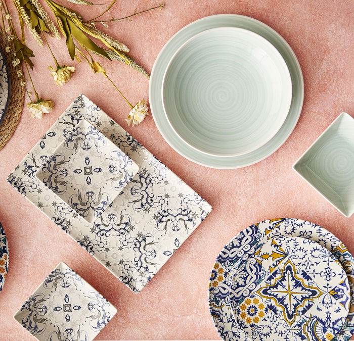 La Mediterranea Vajilla 12 Piezas Tesa Monaco Ivory Brillo (2 Unidades)