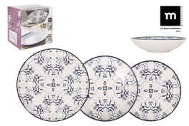 La Mediterranea Vajilla 12 Piezas Tesa Monaco Ivory Brillo (2 Unidades)