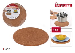 Privilege Salvamantel Bajoplato de Corcho 32 cm (Pack de 48) (12 Unidades)