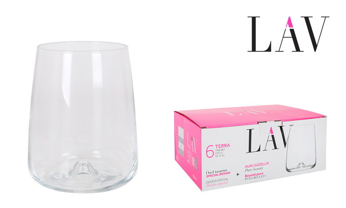 Lav Set 6 Vasos Terra 475Cc 8,6x10,9x8,6Cm (8 Cajas)