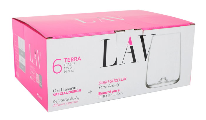 Lav Set 6 Vasos Terra 475Cc 8,6x10,9x8,6Cm (8 Cajas)