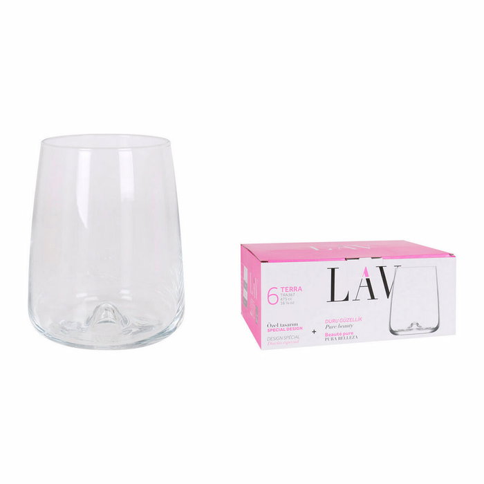 LAV Set de 6 Vasos Terra 475 ml de Vidrio