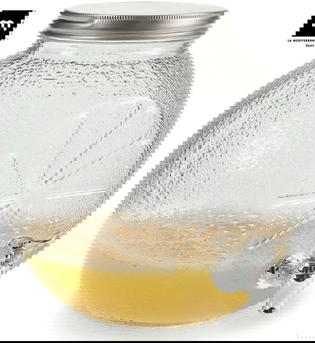 Mediterranea Tarro Dispensador C/Grifo 5L Vidrio 23x18x25 cm (4 Unidades)