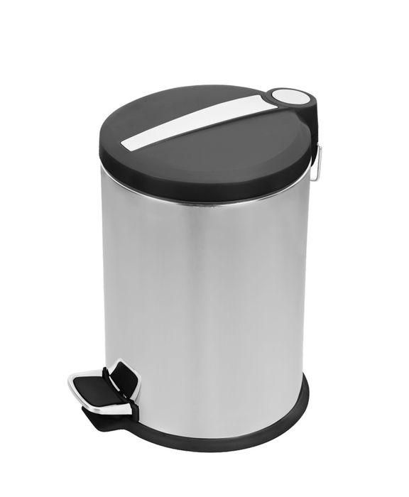 Confortime Cubo de Basura de Metal con Pedal, 9 Litros, 31 x 24 x 35 cm - Cubo de Acero para Cocina u Oficina (4 Unidades)