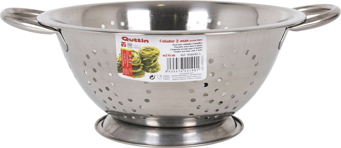 Quttin Colador Acero con Asas Ø24 cm (12 Unidades)