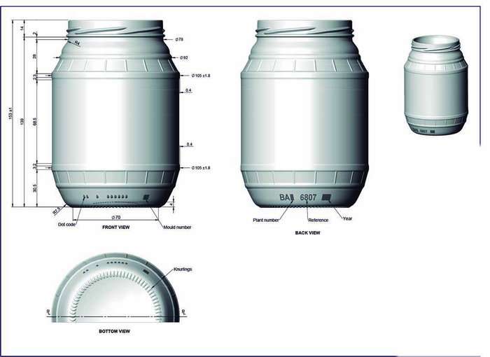 Mediterraneo Bote Vidrio 975Cc C/Tapa "Barril" 10,5x15,5x10,5Cm (12 Unidades)