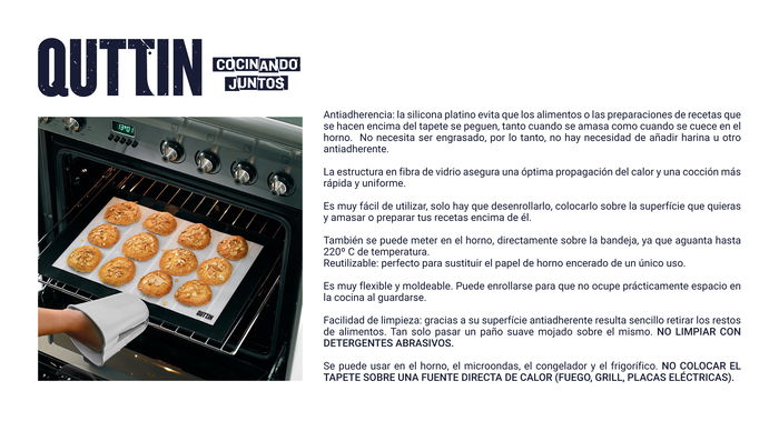 Quttin Tapete para Horno de Silicona, 30 x 40 cm (24 Unidades)