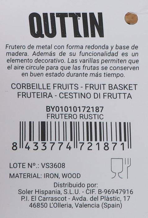 Confortime Frutero Rustic 25x25x13 cm (12 Unidades)