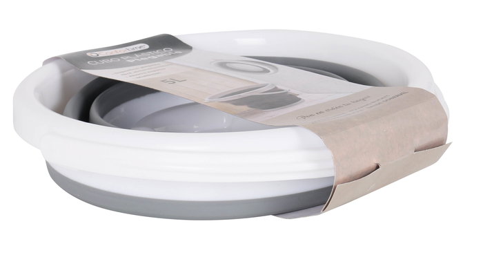 Confortime Cubo Plegable de Plástico 5 Litros con Medidas 26x28x6 cm (6 Unidades)