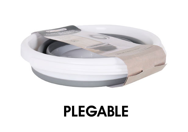 Confortime Cubo Plegable de Plástico 5 Litros con Medidas 26x28x6 cm (6 Unidades)