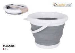 Confortime Cubo Plegable de Plástico 5 Litros con Medidas 26x28x6 cm (6 Unidades)