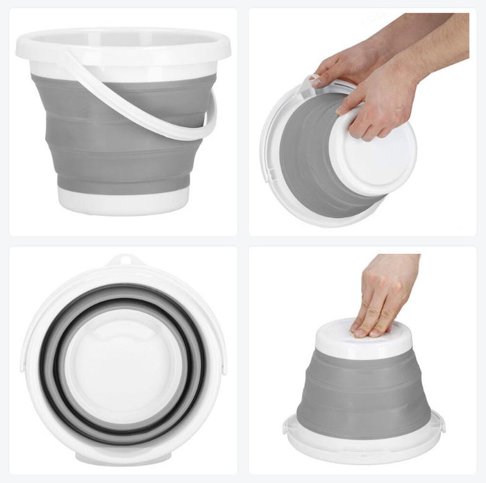 Confortime Cubo Plegable de Plástico 5 Litros con Medidas 26x28x6 cm (6 Unidades)