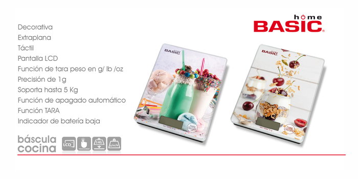 Basic Home Báscula de Cocina Digital Cuadrada, 5 kg Capacidad, Dimensiones 20.3 cm de Largo x 15.3 cm de Ancho x 1.6 cm de Alto (8 Unidades) Basic Home Báscula de Cocina Digital Cuadrada, 5 kg Capacidad, Dimensiones 20.3 cm de Largo x 15.3 cm de Ancho x 1.6 cm de Alto (8 Unidades)