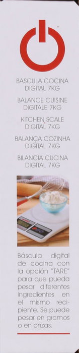 Basic Home Báscula Cocina Digital 7 kg, 18.5 x 4 x 24.5 cm (6 Unidades)