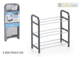 Confortime Zapatero Metálico y Plástico 3 Pisos 40 x 19 x 44 cm (12 Unidades)