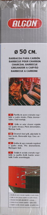 Algon BBQ Barbacoa Redonda con Parrilla, 50 cm de Diámetro, Parrilla de 48 cm, Ideal para Exteriores