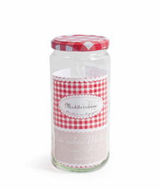 Mediterraneo Bote de Vidrio Hermético con Tapa, 720 ml, Modelo V720, 7.8 x 7.9 x 17.2 cm (12 Unidades)