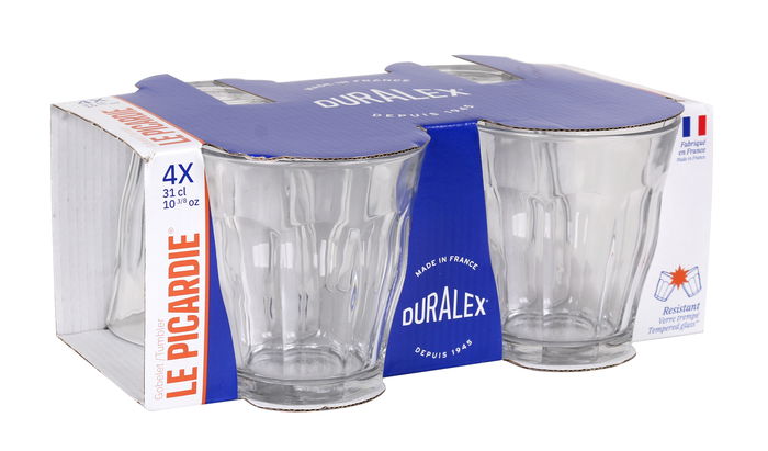 Duralex Set 4 Vasos Transparente Picardie 310 cc (12 Cajas)