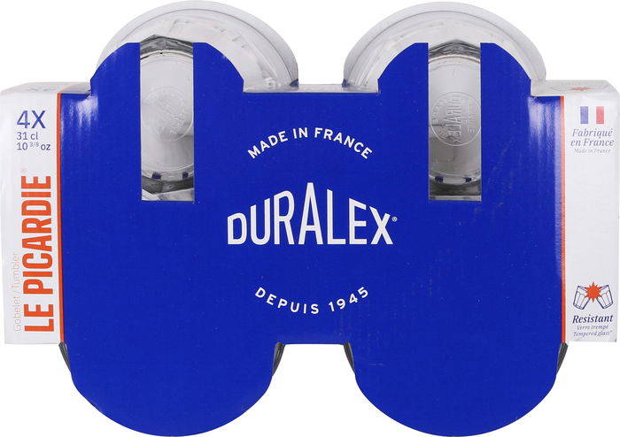 Duralex Set 4 Vasos Transparente Picardie 310 cc (12 Cajas)