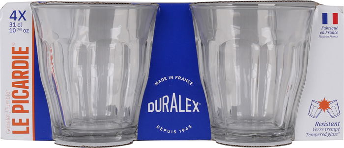 Duralex Set 4 Vasos Transparente Picardie 310 cc (12 Cajas)