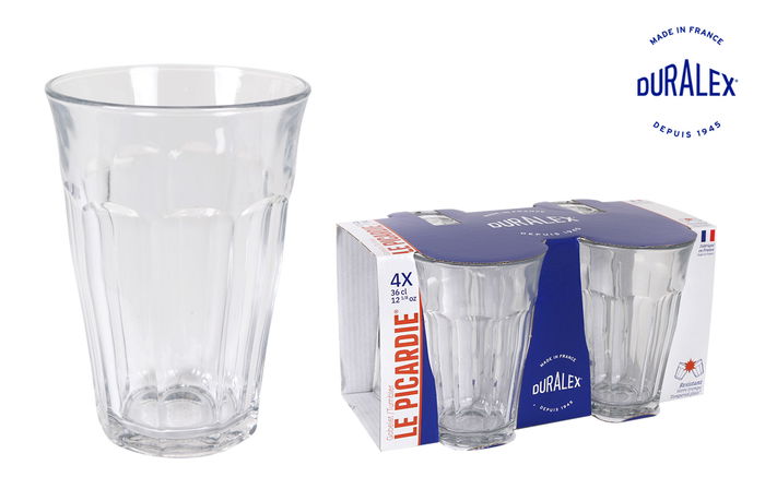 Duralex Set 4 Vasos Transparentes Picardie 360 cc (8 Cajas) Duralex Set 4 Vasos Transparentes Picardie 360 cc (8 Cajas)