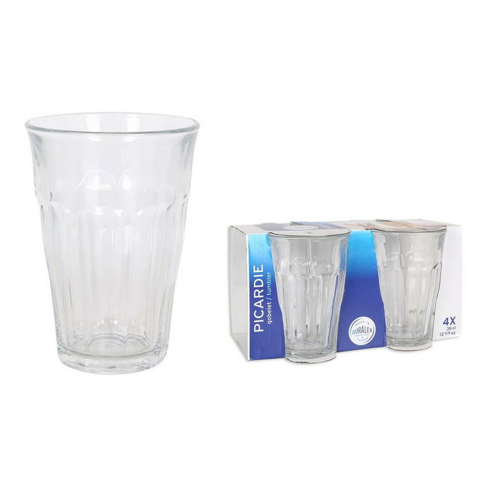Duralex Set de 4 Vasos Picardie Transparentes 360 cc (8 Cajas) de 360 cc