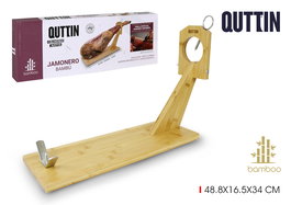 Quttin Soporte Jamonero de Bambú 48,6 x 16,5 x 5,4 cm (8 Unidades)