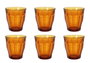 Duralex Set de 6 Vasos Picardie de 25 cl, Color Ámbar, Vidrio Templado para Bebidas - Dimensiones: 9.8 cm Alto (12 Cajas)