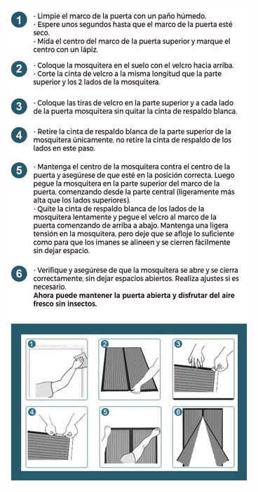 Confortime Mosquitera Puerta Magnética 22 x 35 x 5 cm (5 Unidades)