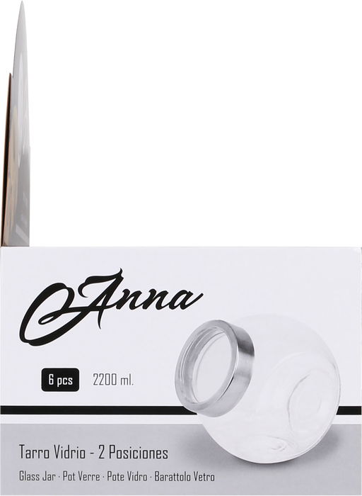 Anna Tarro Vidrio 2 Posiciones 2200 ml 12.7 cm x 17.4 cm x 17 cm (12 Unidades)