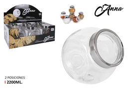 Anna Tarro Vidrio 2 Posiciones 2200 ml 12.7 cm x 17.4 cm x 17 cm (12 Unidades)