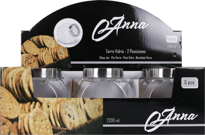 Anna Tarro Vidrio 2 Posiciones 2200 ml 12.7 cm x 17.4 cm x 17 cm (12 Unidades)