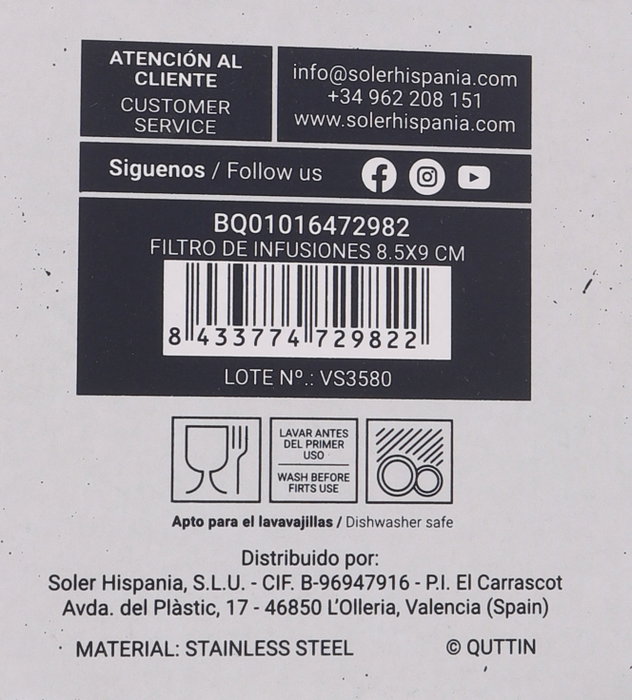Quttin Filtro para Infusiones 8.5 x 9 cm (24 Unidades)