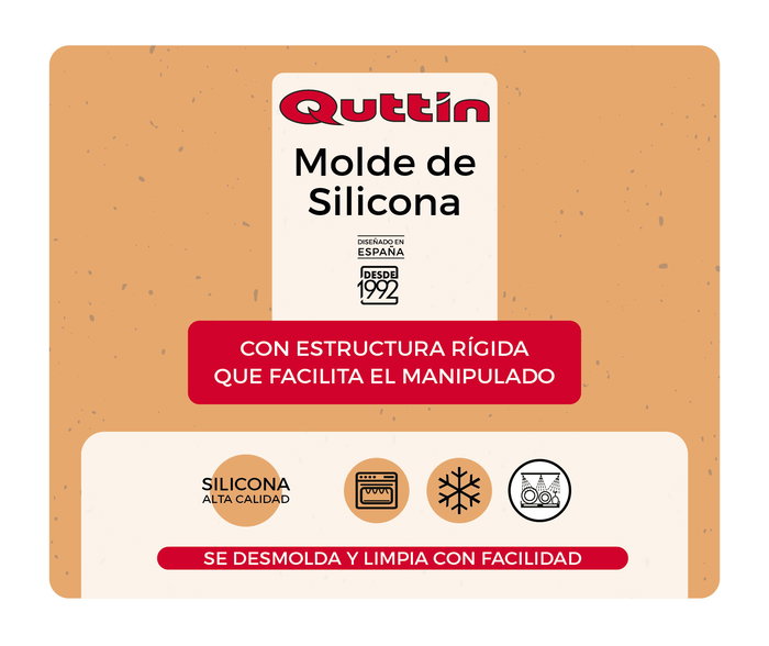 Quttin Molde Silicona Rigido 27 x 27 cm (8 Unidades)