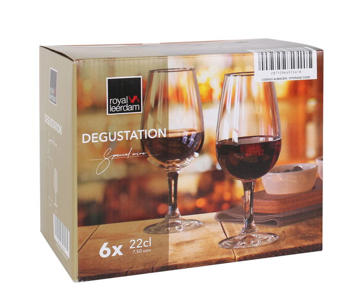 Royal Leerdam - Set de 6 Copas Catavinos "Degustation", 22 cl, Cristal para Vino