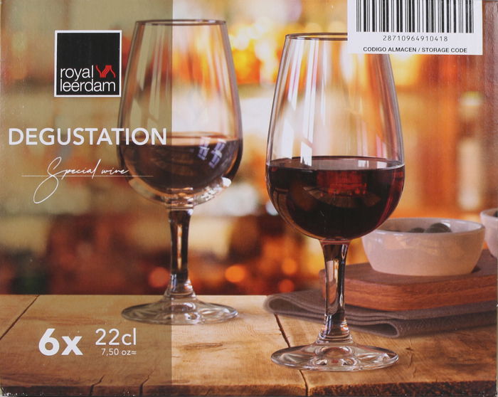 Royal Leerdam - Set de 6 Copas Catavinos "Degustation", 22 cl, Cristal para Vino