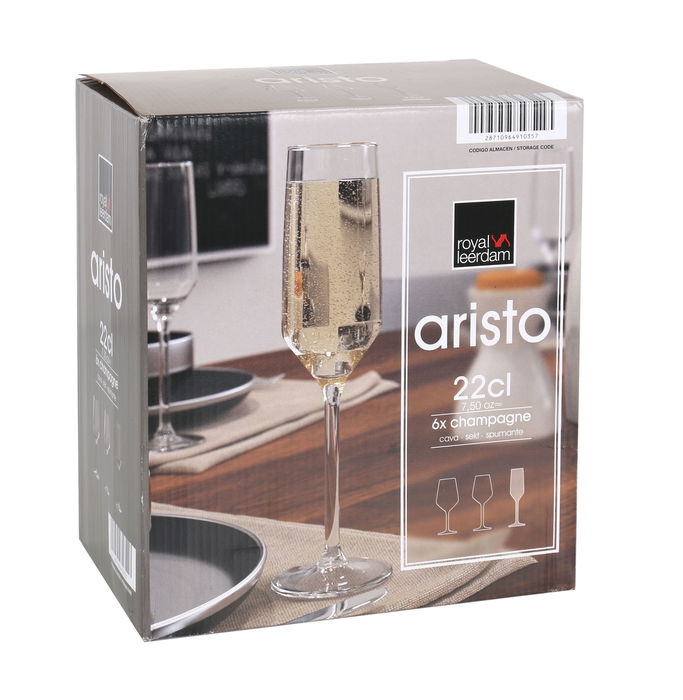 Royal Leerdam Set 6 Copas Champagne Aristo 22 cl