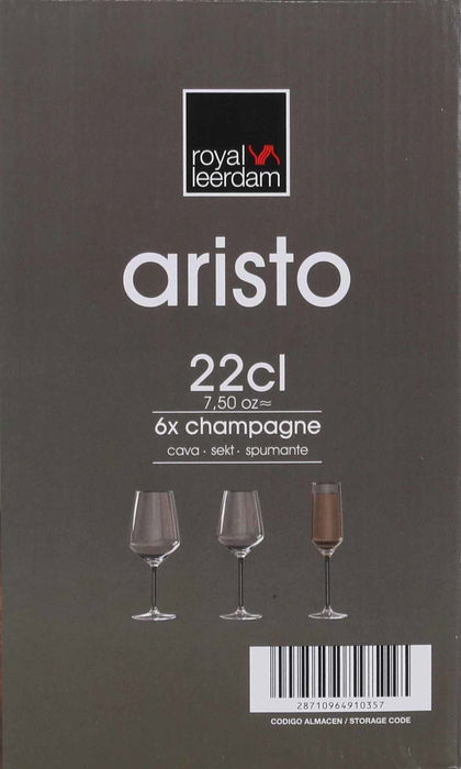 Royal Leerdam Set 6 Copas Champagne Aristo 22 cl