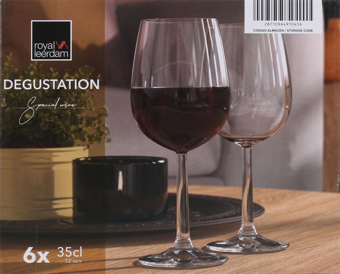 Royal Leerdam - Set de 6 Copas de Vino Degustación, 35 cl c/u - Cristalería para Vino Tinto/Blanco