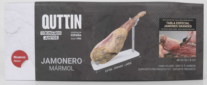 Quttin Soporte Jamonero Marmol-Acero 48,5 x 16 x 1,8 cm (3 Unidades)