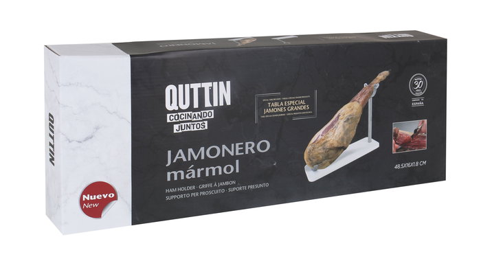 Quttin Soporte Jamonero Marmol-Acero 48,5 x 16 x 1,8 cm (3 Unidades)