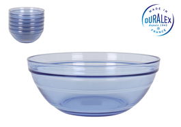 Duralex Ensaladera Lys 1.6 Litros Ø 20.5 cm Apilable, Modelo Marine - Cristal Templado (24 Unidades)