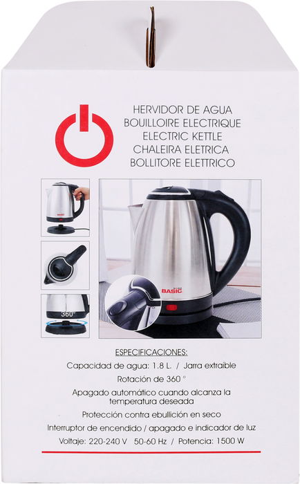 Basic Home Hervidor de Agua 1.8L 1500W (6 Unidades)