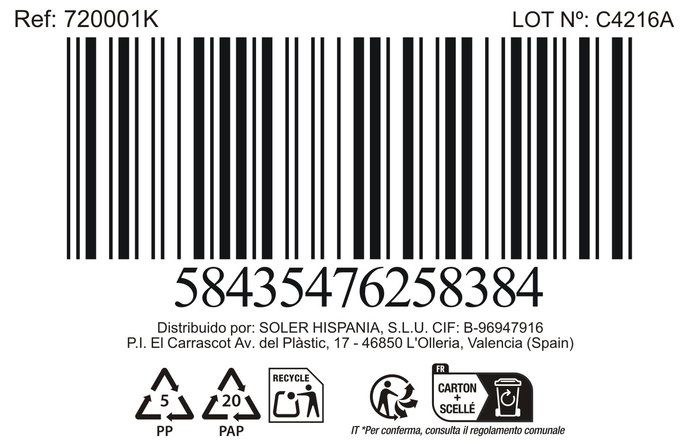 La Mediterranea Bol Aperitivo Japonés 11x6 cm Surtido 6 Decoraciones (36 Unidades)