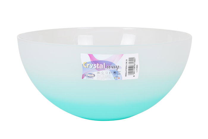 Cristalway Ensaladera de cristal, 4.5 litros (4500 cc), 28 cm de diámetro, forma redonda (8 Unidades)
