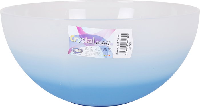 Cristalway Ensaladera de cristal, 4.5 litros (4500 cc), 28 cm de diámetro, forma redonda (8 Unidades)