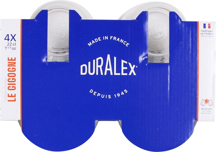 Duralex Set 4 Vasos Transparente 220 cc Gigogne (12 Cajas)
