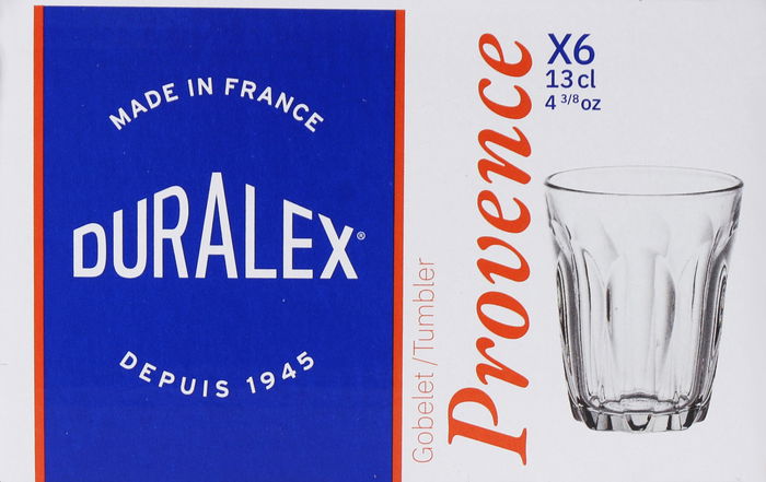 Duralex Set 6 Vasos Transparente 13 cl Colección Provence (12 Cajas)