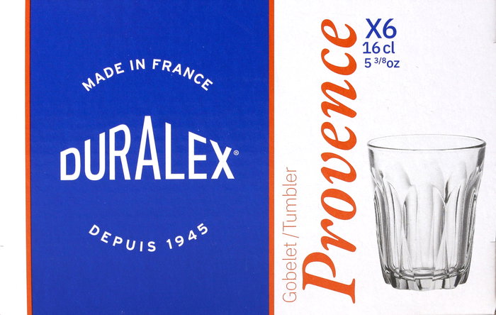 Duralex Set 6 Vasos Transparente 16 cl "Provence" (12 Cajas)