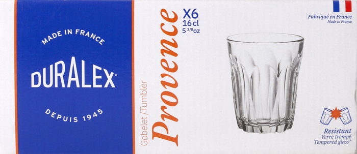 Duralex Set 6 Vasos Transparente 16 cl "Provence" (12 Cajas)